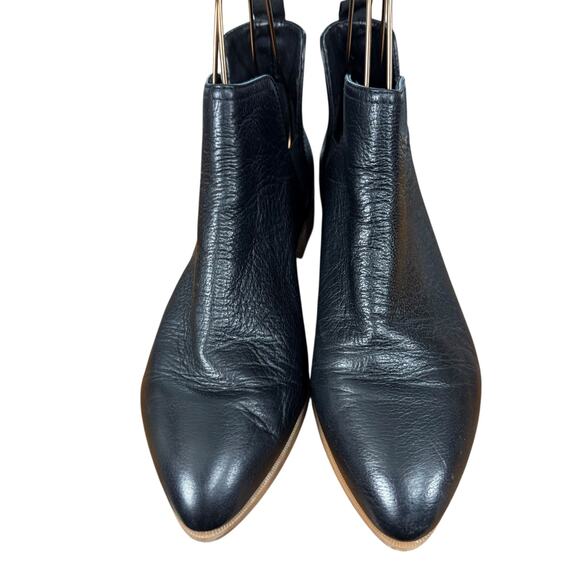 Nine West Nesrin Black Pebble Leather Ankle Boots Booties Chelsea Shoes sz 9 M - Picture 6 of 16